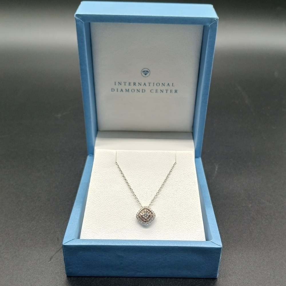 IDC 0.29ctw 14K White & Rose Gold Necklace with 24" Chain​​​